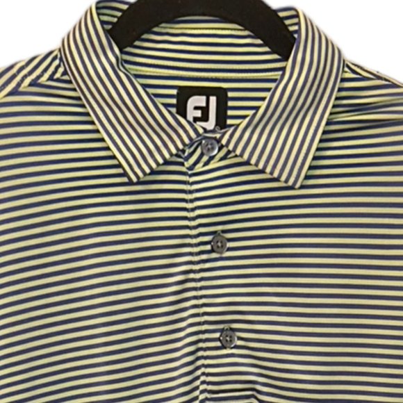 Men's FootJoy FJ Golf Performance Polo Shirt Green/Blue Stripe Size XL‎ - Picture 2 of 7